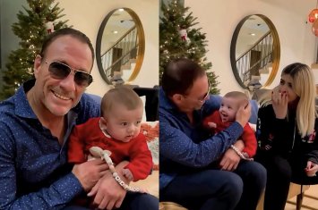 Van Damm azərbaycanlı nəvəsi və gəlini ilə... - VİDEO