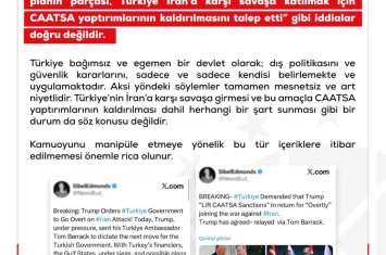 Türkiyə İrana qarşı müharibəyə qoşulmur – Yayılan iddialar əsassızdır