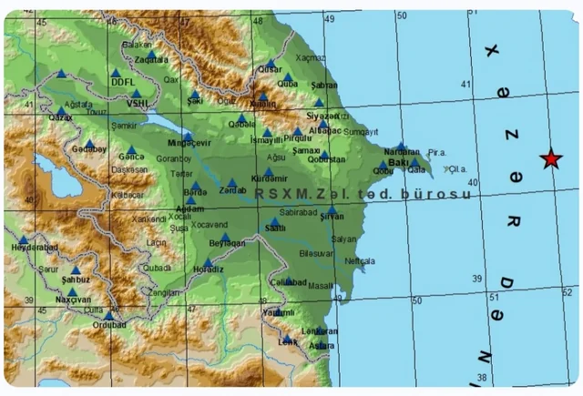 Xəzər dənizində zəlzələ oldu