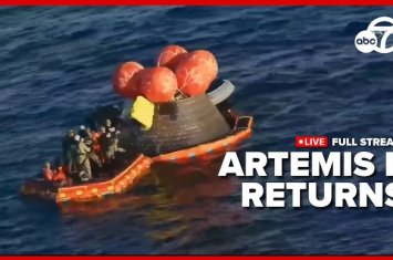 Ay orbitindən geri dönən ABŞ astronavtları uğurla eniş etdi...-FOTO+VİDEO