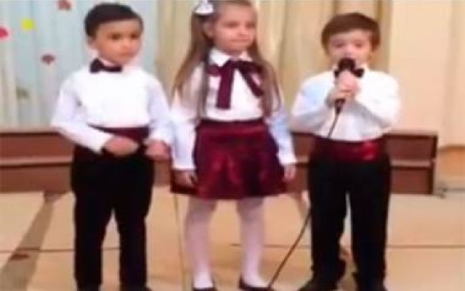 Leyla Əliyevanın oğlundan daha bir şeir - Video