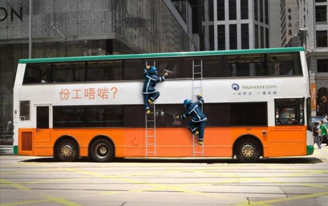 Qeyri-adi avtobus reklamları  - FOTO