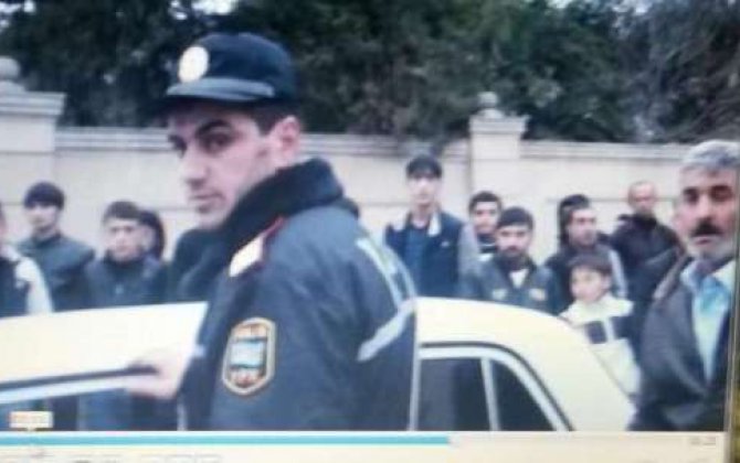 Bərdədə yandırılan polisin görüntüləri -  VİDEO