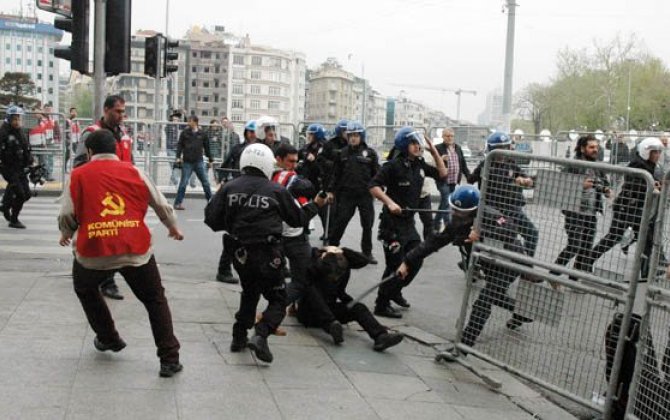 Taksimdə toqquşma- FOTO/VİDEO