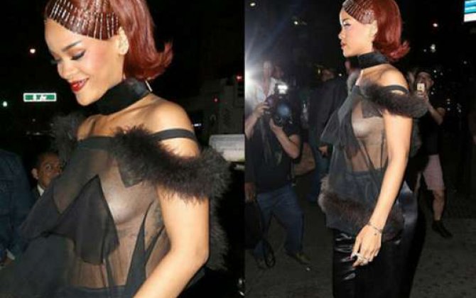 Rihanna transparan geyimdə gecə klubunda ”“  FOTO