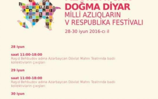 Milli Azlıqların V Respublika Festivalı keçiriləcək 