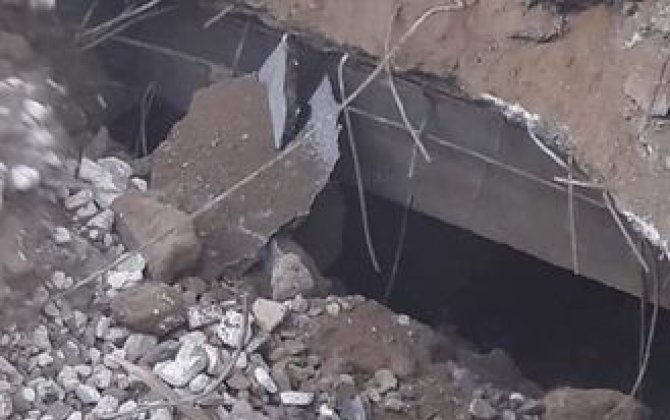 Bakıda çökmüş yolun altında tunel aşkarlanıb -  FOTO + YENİLƏNİB
