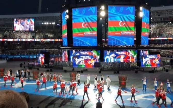 Azərbaycan idmançıları II Avropa Oyunlarının rəsmi açılışında -  FOTO