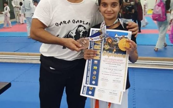 10 yaşlı Zeynəb karate üzrə beynəlxalq turnirdə qızıl medal qazandı-FOTOLAR