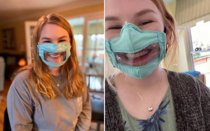 Universitet tələbəsi eşitmə problemi olan insanlar üçün maska hazırladı -  FOTO