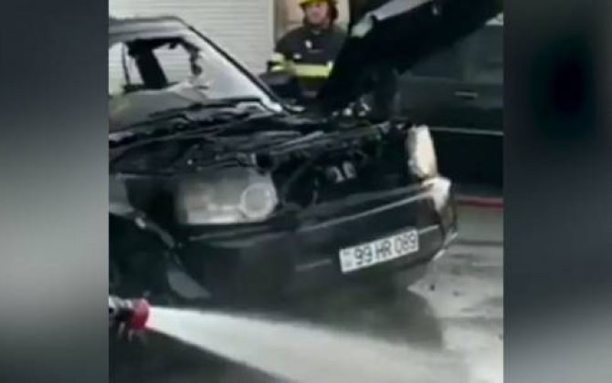 Bakıda “Land Rover” yandı - 
 VİDEO