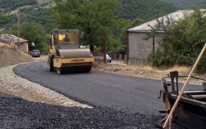 Kəlbəcərin Qozlu kəndində küçələr  asfaltlanmağa başlandı...-FOTOLAR