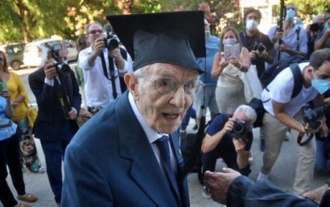 96 yaşında universiteti bitirdi:  Magistraturanı oxumaq istəyir - VİDEO