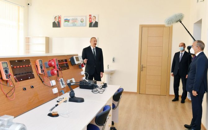 Ильхам Алиев принял участие в открытии Центра профобразования в Сумгайыте