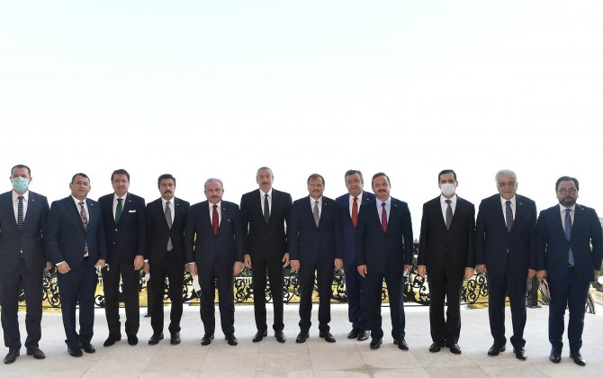 Azərbaycan Prezidenti Türkiyə parlamentinin Sədrini qəbul edib -  FOTO