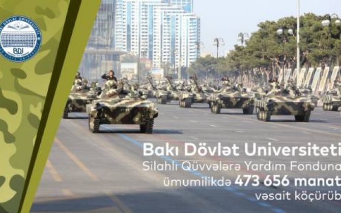 Bakı Dövlət Universiteti Silahlı Qüvvələrə Yardım Fonduna ümumilikdə 473 656 manat vəsait köçürüb