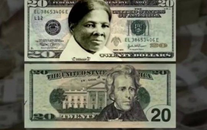 20 dollarlıq əsginasın üzərində afroamerikalı fəalın şəkli ola bilər -   FOTO/VİDEO