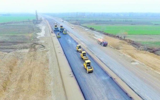 Bakı-Quba-Rusiya yolunun tərkib hissəsi olan magistralın tikintisi davam etdirilir - FOTO