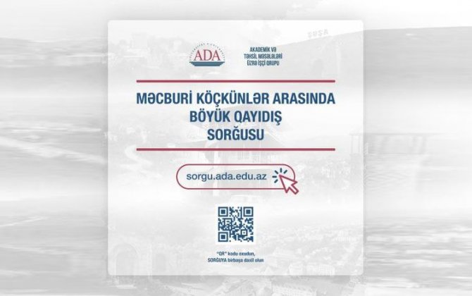 Məcburi köçkünlər arasında Qarabağa qayıdışla bağlı onlayn sorğu başa çatıb