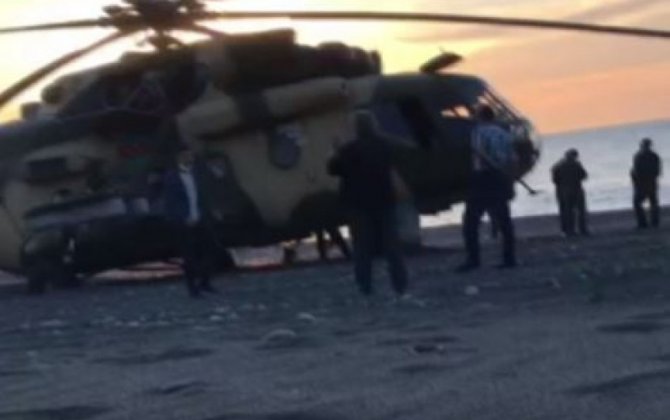 Летевший в Турцию для участия в учениях вертолет ВВС Азербайджана совершил вынужденную посадку-ВИДЕО