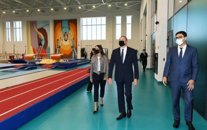 İlham Əliyev və Mehriban Əliyeva Milli Gimnastika Arenasının yeni binasında olublar - YENİLƏNİB