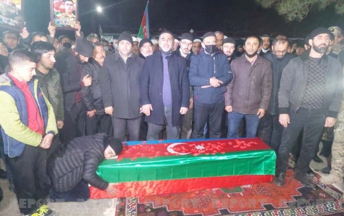 Şəhid Elçin Əliyevin nəşi doğulduğu Şirvan şəhərinə gətirilib - FOTO