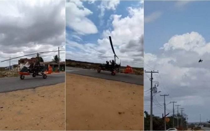 В Бразилии мужчина собрал вертолет из деталей сломанных автомобилей-(видео)