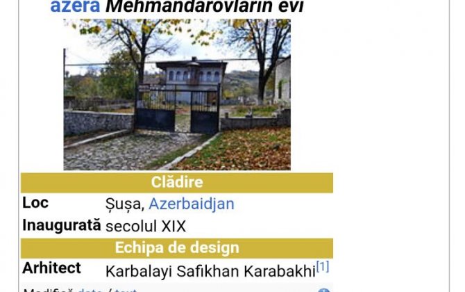 “Vikipediya”da Şuşa ilə bağlı rumın dilində məqalələr yaradılır