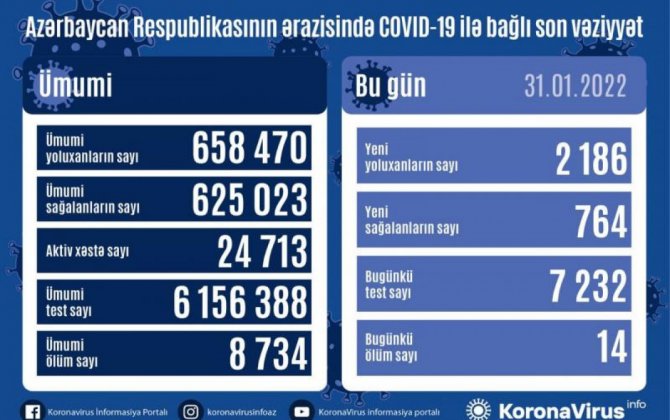 В Азербайджане выявлено 2186 случаев заражения коронавирусом, 14 человек скончались