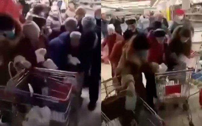 Rusiyada marketdə şəkər tozu üstündə dava -