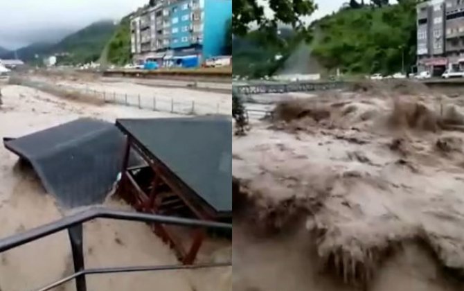 Türkiyədə sel suları Kastamonu şəhərinə ciddi ziyan vurdu - VİDEO