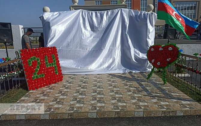 Cəlilabadda Vətən müharibəsi şəhidinin adına inşa edilən xatirə bulağının açılışı olub - FOTO