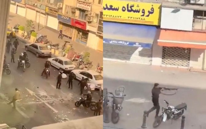 Tehranda xüsusi təyinatlılar birbaşa xalqı atəşə tutdu - VİDEO