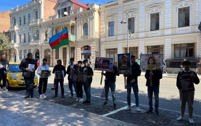 Tbilisidə Ermənistanın hərbi cinayətlərinə qarşı silsilə aksiyalar keçirilib - FOTO