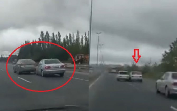 Bakı-Sumqayıt yolunda “yol terroru”: Maşınları vuraraq yoluna davam edən sürücü qəza törətdi - VİDEO