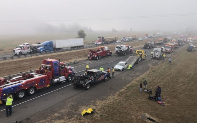 ABŞ-da 60-a yaxın avtomobilin iştirakı ilə ağır qəza - VİDEO