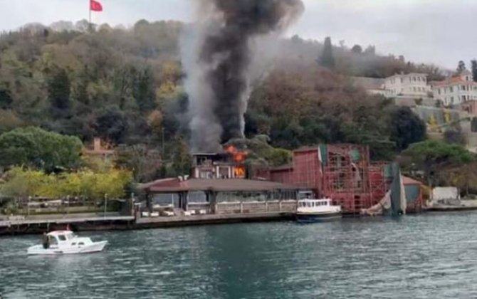 İstanbulda restoranda güclü yanğın - VİDEO