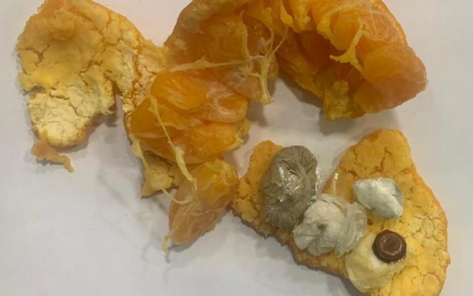 Mandarinin içərisində həbsxanaya narkotik keçirilməsinin qarşısı alındı