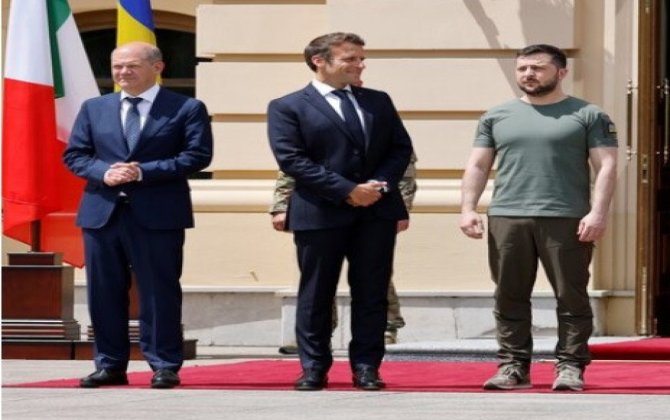KİV: Şolts Parisdə Makron və Zelenski ilə görüşəcək