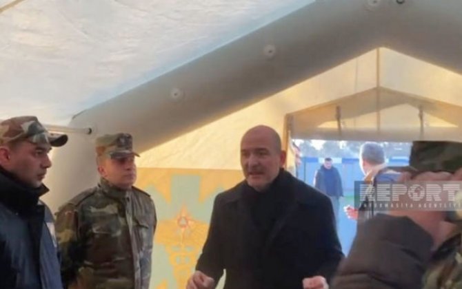Süleyman Soylu FHN-in Mobil səhra hospitalına gedib - VİDEO