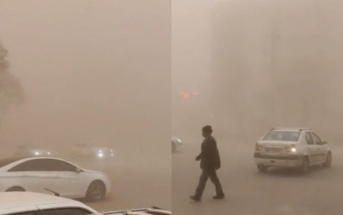 Ərdəbili qum fırtınası bürüdü - VİDEO