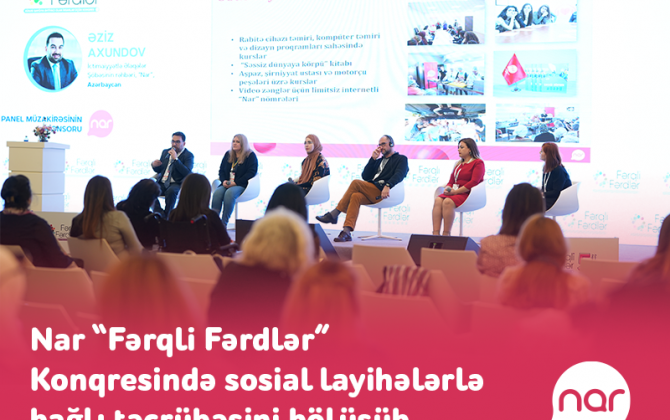 “Nar” “Fərqli Fərdlər” Konqresində sosial layihələrlə bağlı təcrübəsini bölüşüb - FOTO