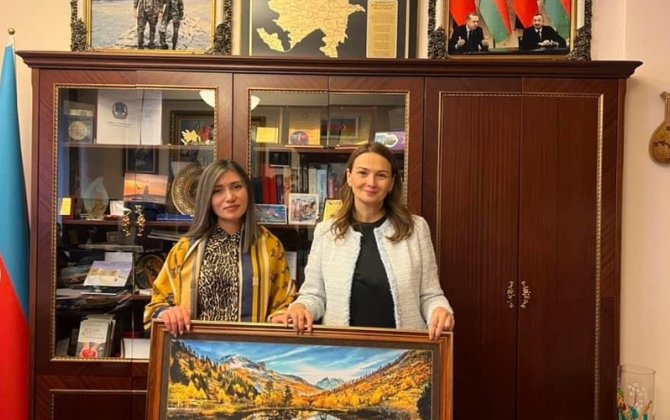 Qənirə Paşayeva şəhid zabit Tural Zeynalovun xanımı ilə görüşdü