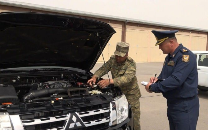 Əlahiddə Ümumqoşun Orduda avtomobillərə baxış keçirilib - FOTOLAR