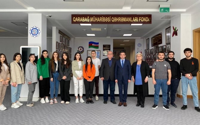 BDU tələbələri AMEA MEK-in “Qarabağ Qəhrəmanları Fondu”nu ziyarət ediblər - FOTO