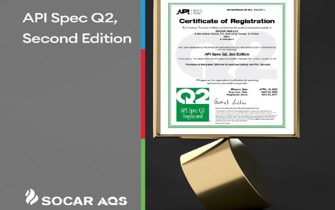 SOCAR AQŞ “API Spec Q2” İkinci Nəşr Sertifikatını əldə edir