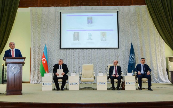 UNEC-də “Heydər Əliyevin görmək istədiyi universitet” mövzusunda beynəlxalq elmi konfrans keçirilib - FOTOLAR