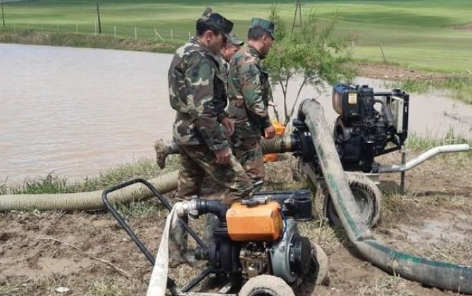 Şamaxıda süni gölün daşma təhlükəsinin qarşısı alınıb - FOTO/VİDEO