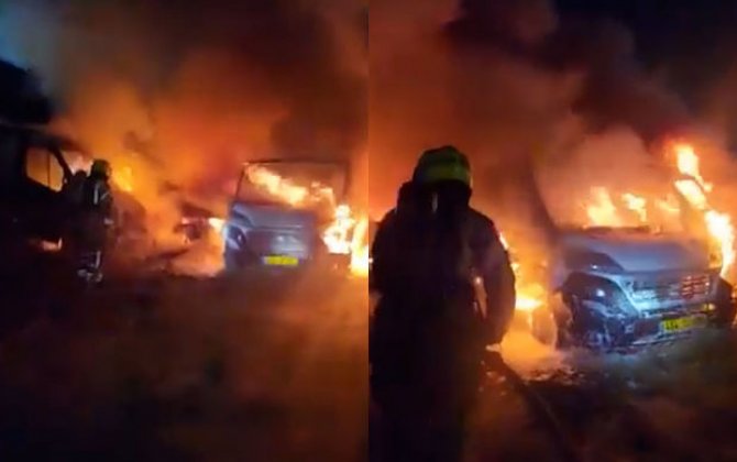 İsraildə ticarət mərkəzinin parklanma sahəsində güclü yanğın: 20 avtomobil yanıb - VİDEO