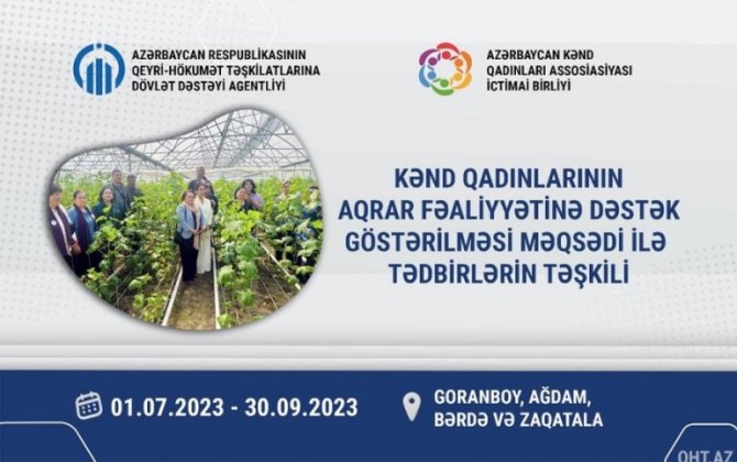 Kənd yerlərində qadınların aqrar fəaliyyətinə dəstək göstəriləcək